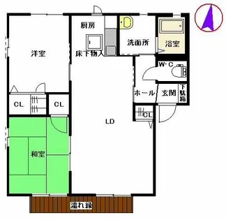 ラフィネ中曽根 A棟【A0101号室】の間取り