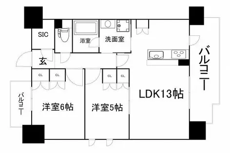 SK RESIDENCES SHINSAIBASHI (旧SK RES【13階】の間取り
