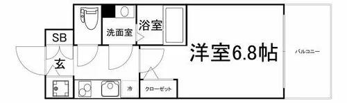 エスリード大阪京橋フロレゾン【9階】の間取り