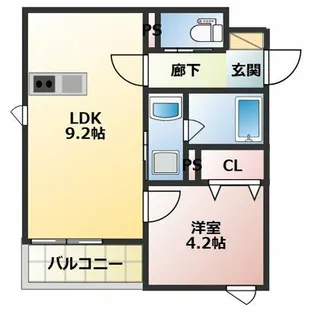 クリサンス【2階】の間取り