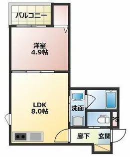クリサンス【3階】の間取り