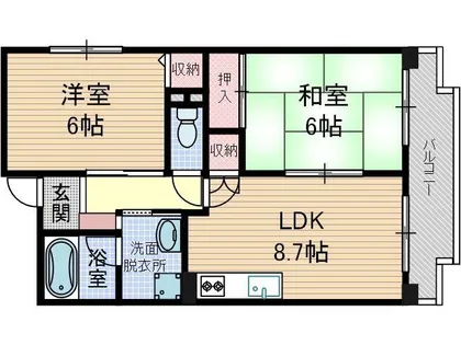 エスポワール新中条【1階】の間取り