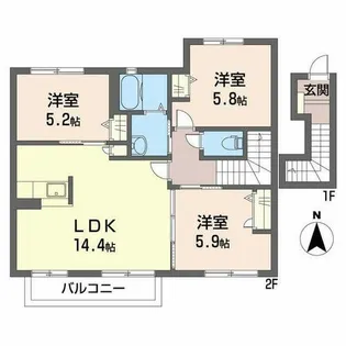 コンフォート東福寺A・C【C202号室】の間取り
