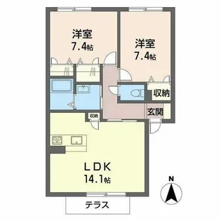 シャーメゾン東花園【B103号室】の間取り