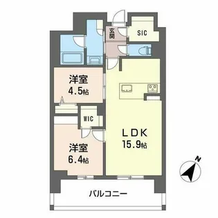 リビエナ グラン 新梅田【6階】の間取り