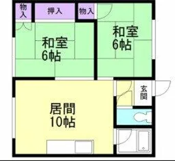 コーポリベルテ緑【201号室】の間取り