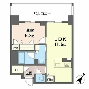 リビエナ グラン 新梅田【8階】の間取り