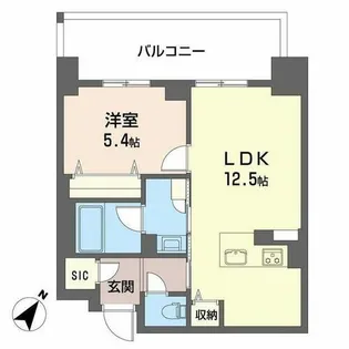 リビエナ グラン 新梅田【0414号室】の間取り