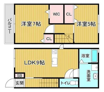 フェリス桃園【102号室】の間取り