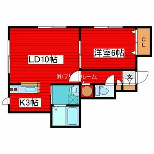 キルシェにしおか【1階】の間取り