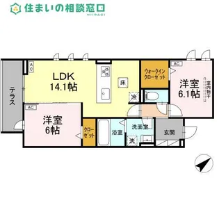 愛知県岡崎市赤渋町字袖広【アパート】の間取り