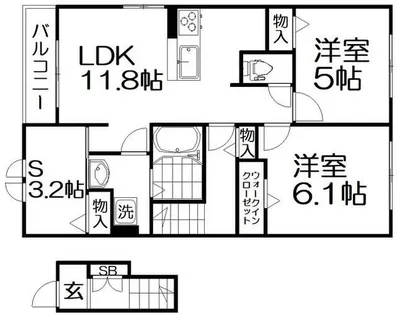 クラール倉治E【2階】の間取り