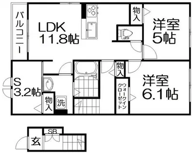 クラール倉治E【2階】の間取り