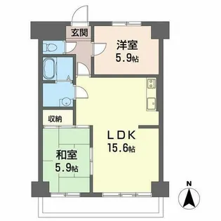エレナ和歌浦【0103号室】の間取り