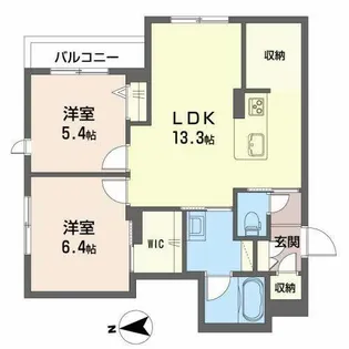シャンヴェール松ヶ崎【0205号室】の間取り