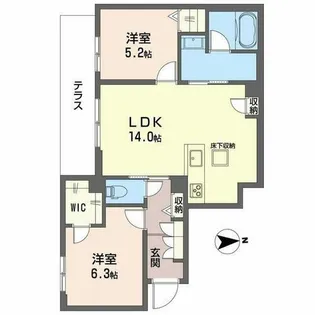 スプレンドーレ新金岡【0102号室】の間取り