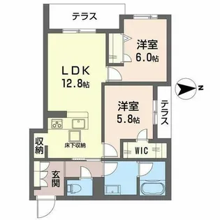 スプレンドーレ新金岡【1階】の間取り