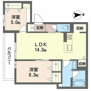 スプレンドーレ新金岡【3階】の間取り