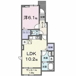 エアリーコート Ⅱ【1階】の間取り