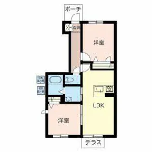 プルミエ-ル豊野【1階】の間取り