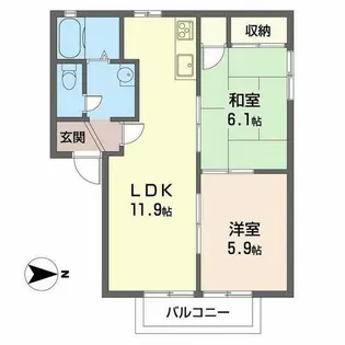 K.フォーラム【0202号室】の間取り