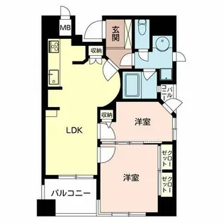 エスティメゾン上町台【1003号室】の間取り