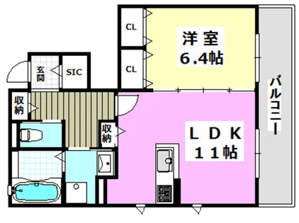 エスポワール森脇 B【1階】の間取り
