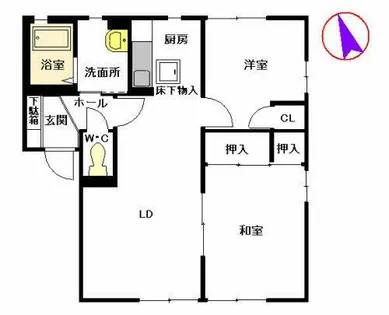 ガーデンシティ今井 A棟【A0102号室】の間取り
