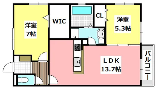 メゾンウエスト【3階】の間取り
