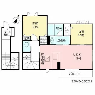 エンゼルハイム 8号館【B0201号室】の間取り