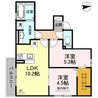大阪府東大阪市横小路町6丁目【アパート】の間取り
