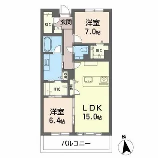フォレナ神山【0107号室】の間取り