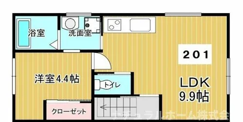 パティオ王ヶ崎【201号室】の間取り