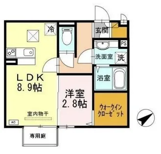 サンライズ中地【1階】の間取り