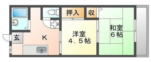 押部マンションⅠ【1階】の間取り