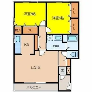 サニーホームズ宮ノ陣B棟【2階】の間取り