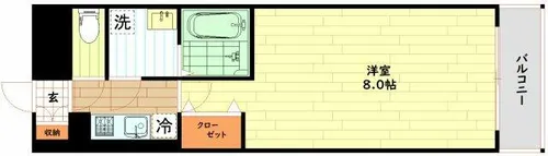 プレサンス大阪福島シエル【10階】の間取り