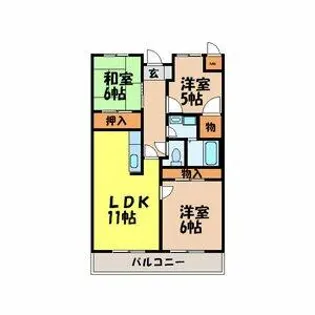 本多ハイツ長門石【705号室】の間取り