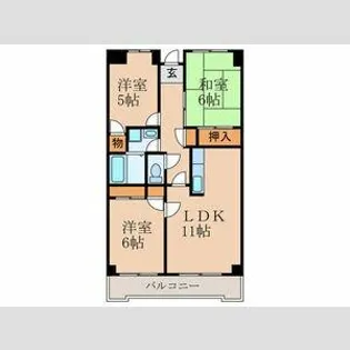 本多ハイツ長門石【203号室】の間取り