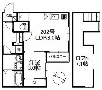 ウィンクルム・CREST【2階】の間取り