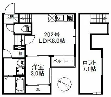 ウィンクルム・CREST【2階】の間取り