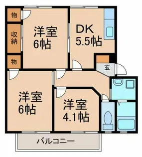 コーポリベール【1階】の間取り