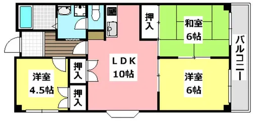 エトアール茨木【4階】の間取り