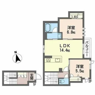 シャーメゾン堂ヶ芝【0201号室】の間取り