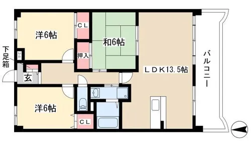 アルカディアⅢ【305号室】の間取り