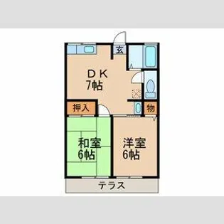 メイプルB棟【201号室】の間取り