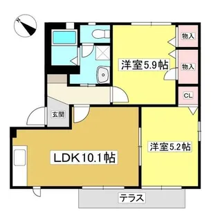 ベルパーク丸山G棟【1階】の間取り