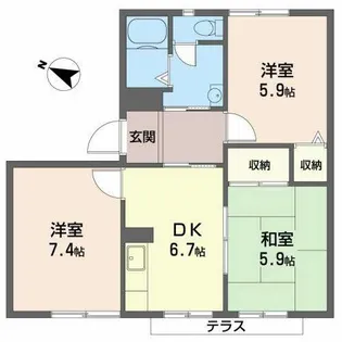サンモール【0105号室】の間取り