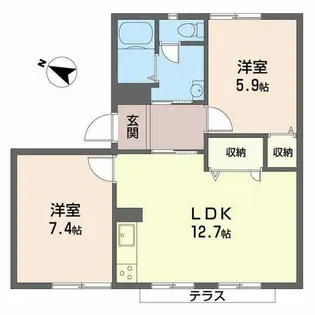 サンモール【0105号室】の間取り