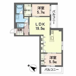 A monte.【0201号室】の間取り